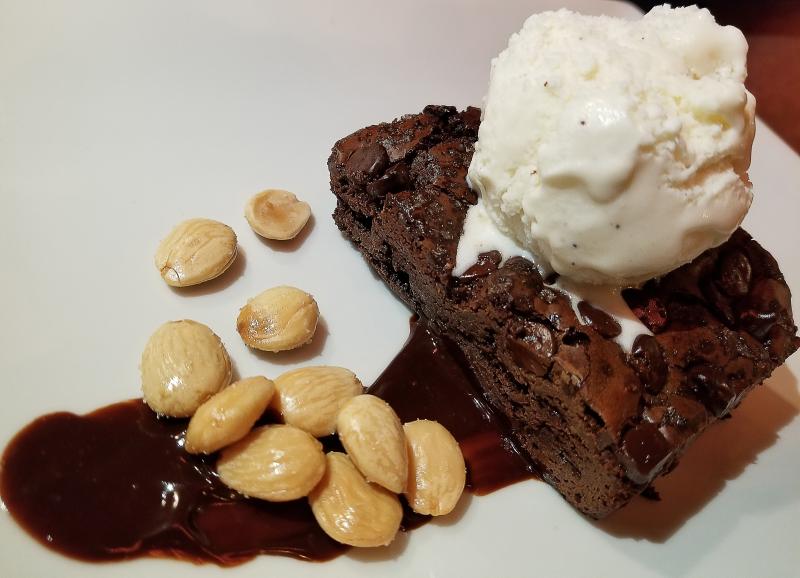 When dining at Good Earth in Millville, always ask for the dessert specials. I hit the jackpot one evening with this beautiful brownie decorated with blanched almonds, creamy dark chocolate and a polite dollop of vanilla bean ice cream. I had to do something to make up for all those salads! BOB YESBEK PHOTO